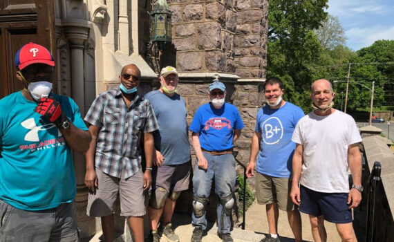 Part of the volunteer crew, L to R: Victor Jackson, Father Sam Ndungu, Ray Foerster, Mike O’Rourke, Dave Brennfleck, Mark Hammaker.